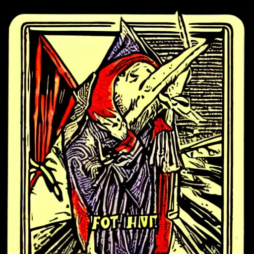 Image similar to tarot card fool graphic design vintage cursed