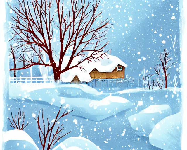 Image similar to winter illustration style