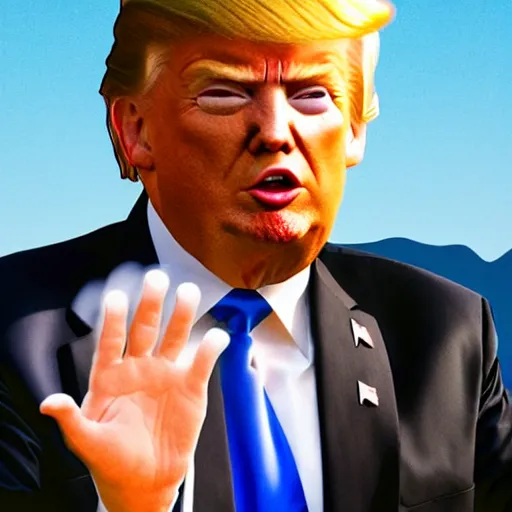 Image similar to donald trump as an avatar, photorealistic, cinematic