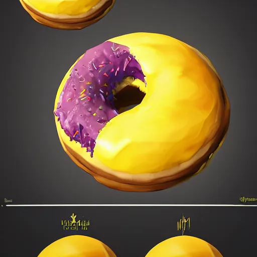 Prompt: The mighty donut, yellow aura, celestial, divine, Artstation