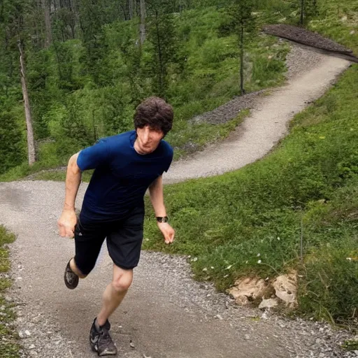 Prompt: Todd Howard attempting to run up that hill, to work on Starfield