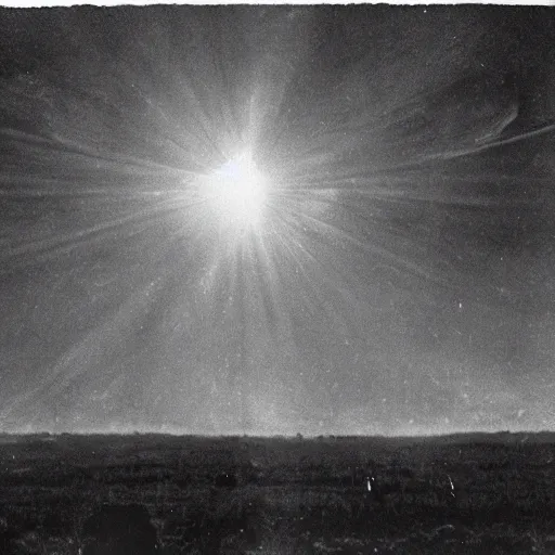 Image similar to Unidentified purple ball of light flying over rural Africa, 1896 photograph