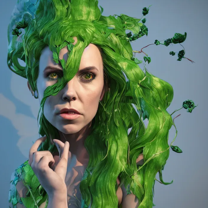 Image similar to portrait of Melanie C as a Poison Ivy. intricate artwork. by Tooth Wu, wlop, beeple, dan mumford. octane render, trending on artstation, greg rutkowski very coherent symmetrical artwork. cinematic, hyper realism, high detail, octane render, 8k