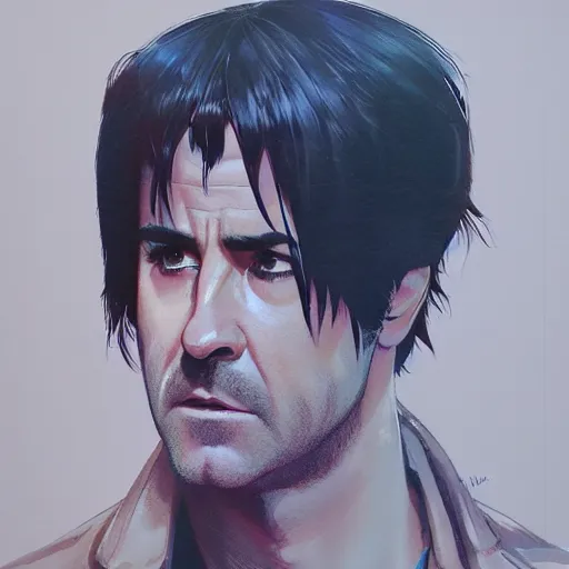 Prompt: justin theroux as a manga characterl, realistic shaded perfect face, fine details. anime. realistic shaded lighting poster by ilya kuvshinov katsuhiro otomo ghost - in - the - shell, magali villeneuve, artgerm, jeremy lipkin and michael garmash and rob rey