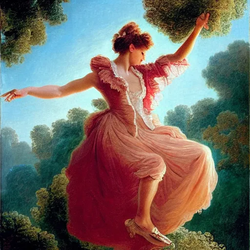 Image similar to Zendaya is the subject of Jean-Honoré Fragonard, The Swing