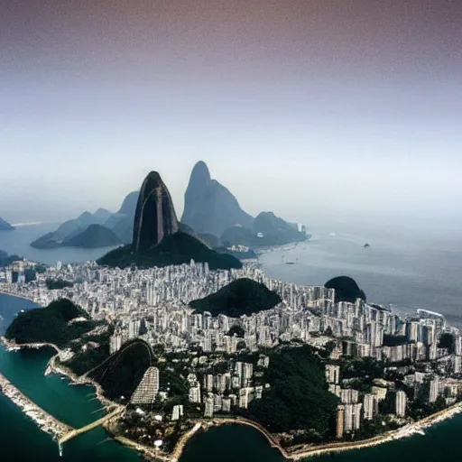 Prompt: rio de janeiro being attacked by aliens