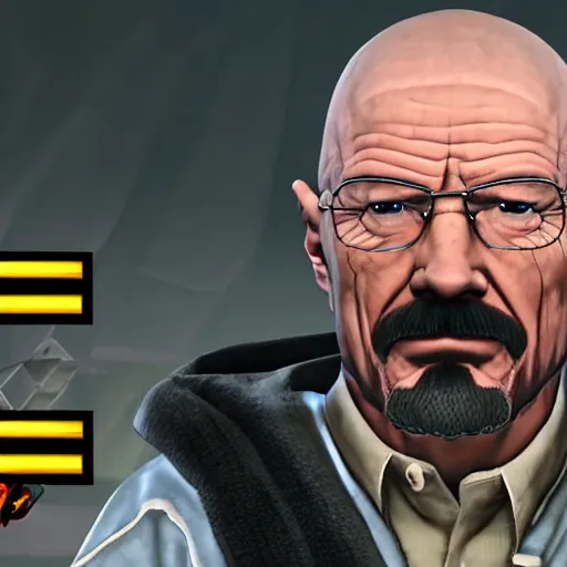 Prompt: Walter White in Super Smash Brothers Ultimate, 4k HDR