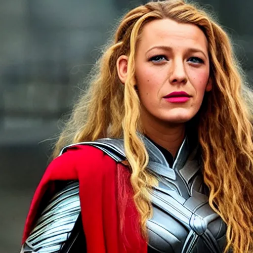 Prompt: blake lively as the mighty thor