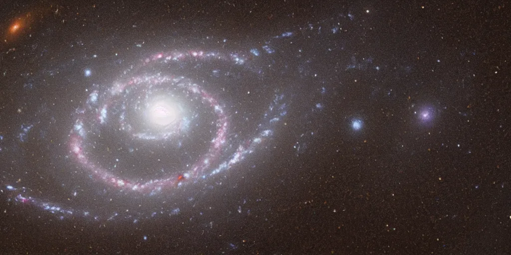 Prompt: view of the spiral galaxy, one galaxy, dark sky, deep space, milky way, kodak gold 2 0 0, unreal engine 5