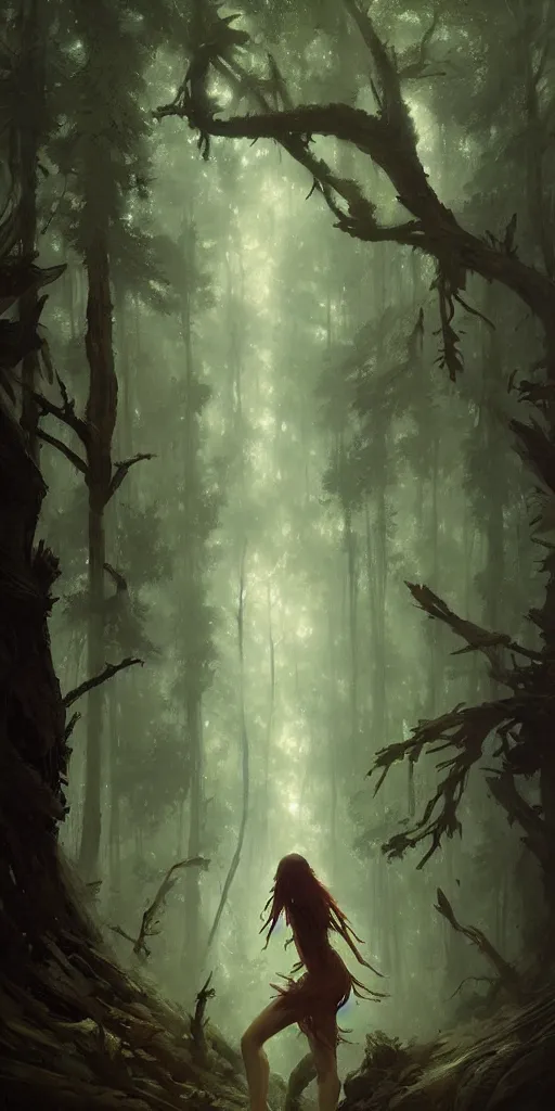 Image similar to Spirit soul of forest, by Greg Rutkowski