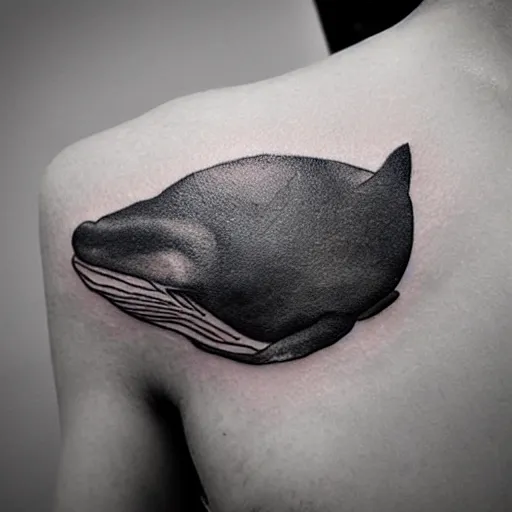 Prompt: tattoo design, stencil, whale