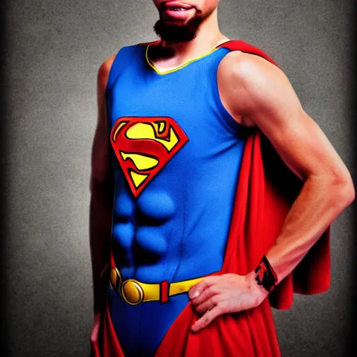 Prompt: portrait photo Stephen curry as superman