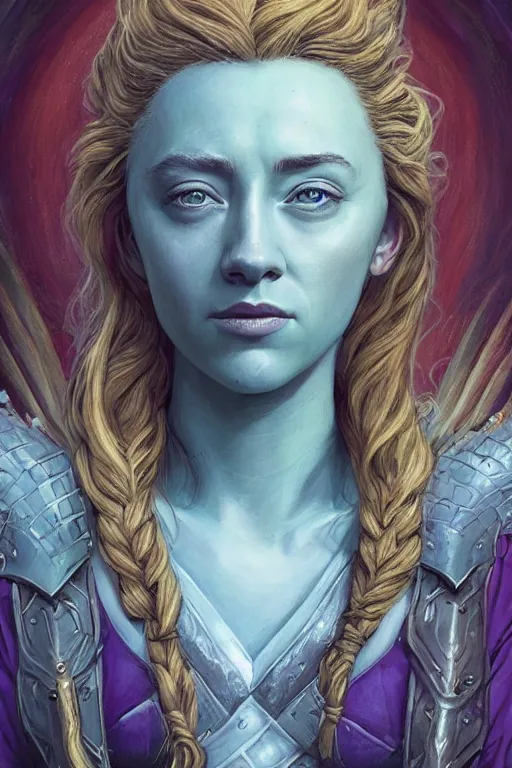 Prompt: A fantasy comic book style portrait painting of, hybrid of Saoirse Ronan, Scarlett Johansson, as an Atlantean, Reptilian Warrior, Mystical Valkyrie, Armor, Sword, Spear, Sheild, François Boucher, Oil Painting, unreal 5, DAZ, hype realistic, octane render, Regal, Refined, Coherent, Detailed Digital Art, RPG portrait, William-Adolphe Bouguereau, Michael Cheval, Walt Disney (1937), Steampunk, golden dappled lighting, dynamic lighting, Highly Detailed, Cinematic Lighting, Unreal Engine, 8k, HD