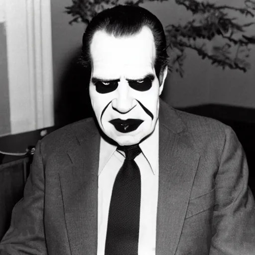 Prompt: Richard Nixon as a juggalo