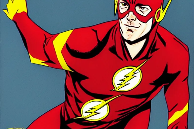 Image similar to the flash, working as a delivery man, art in the style of alex ross