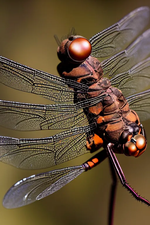 Image similar to a macro photograph of a dragonfly made of rusty machine parts by adam gor, by javier ruperez, 8 k