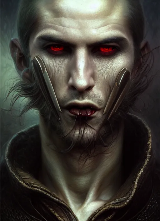 closeup portrait shot of a male vampire in a scenic | Stable Diffusion ...