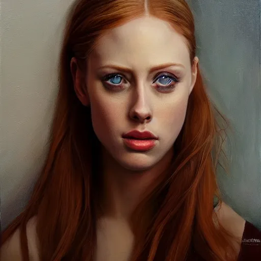 Image similar to ultra realistic portrait painting of deborah ann woll, art by stanley artgerm, 4 k, ultra realistic, highly detailed, epic lighting