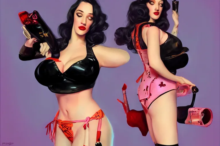 Image similar to Kat Dennings as 1960s go go dancer by Mandy Jurgens and Artgerm and william-adolphe bouguerea, highly detailed, trending on artstation, award winning, H 768