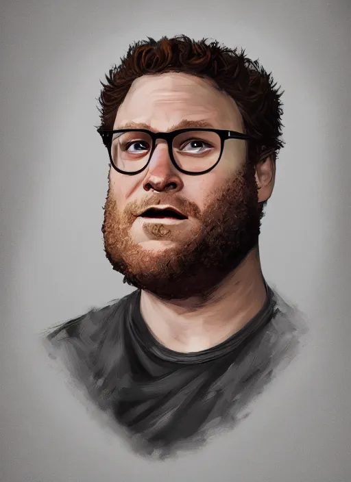 Prompt: An epic fantasy comic book style portrait painting of Seth rogen, unreal 5, DAZ, hyperrealistic, octane render, cosplay, RPG portrait, dynamic lighting