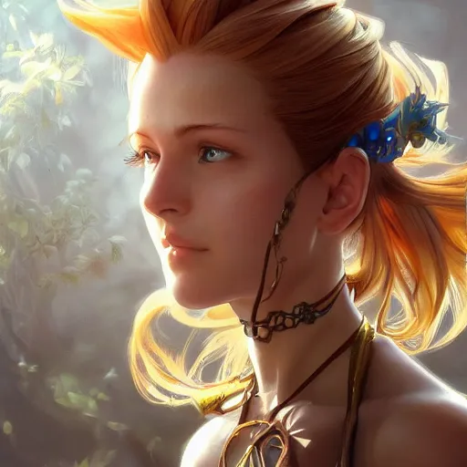 Image similar to ultra realistic illustration, marle from chrono trigger, intricate, elegant, highly detailed, digital painting, artstation, concept art, smooth, sharp focus, illustration, art by artgerm and greg rutkowski and alphonse mucha