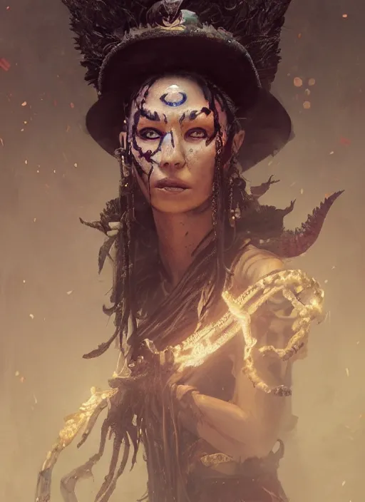 Prompt: A fancy portrait of a Mayan witch by Greg Rutkowski, Sung Choi, Mitchell Mohrhauser, Maciej Kuciara, Johnson Ting, Maxim Verehin, Peter Konig, Bloodborne, 8k photorealistic, cinematic lighting, HD, high details, dramatic, atmospheric , trending on artstation