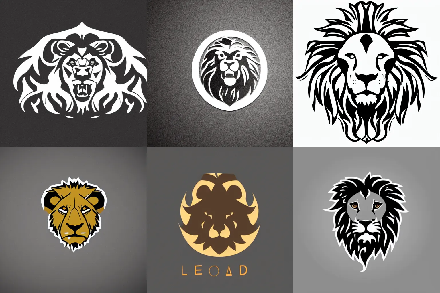 Prompt: lion head minimalistic logo logopond