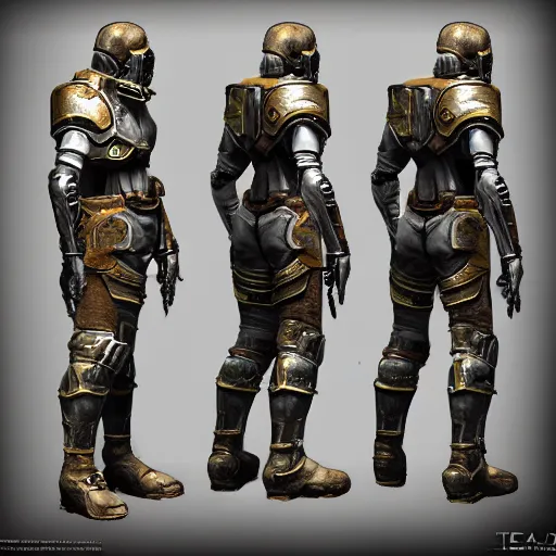 Image similar to fallout concept art armor render ultra unreal engine 5