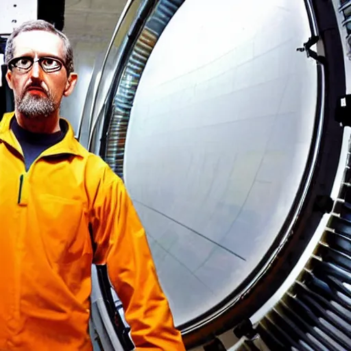 Image similar to a photograph of Gordon Freeman at work at the Large Hadron Collider