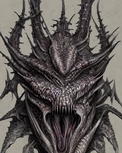 Prompt: zerg hydralisk portrait in giger style