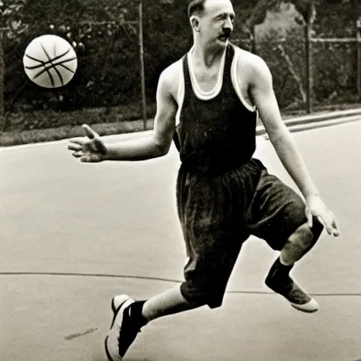 Prompt: hitler playing basketball, realistic, detailed