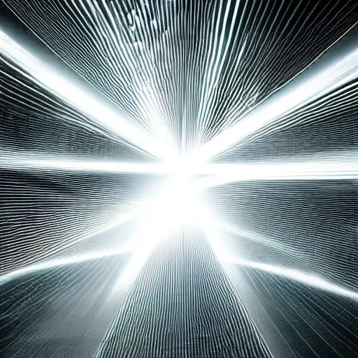 Image similar to enigma, space, pulse, light rays, electric, energy, twisted, unique, studio lighting