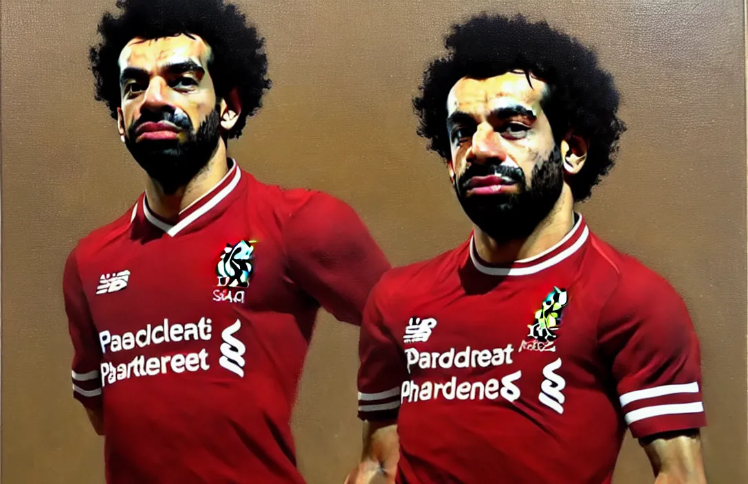 Prompt: portrait of mohamed salah!!!!!!!!!!!!!!!!!!!!!!!!!!!, detailed face, detailed painting,, epic lighting, by ilya repin, phil hale and kent williams