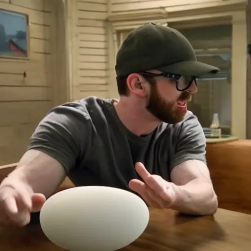 Image similar to chris evans hatches from an egg, very detailed, very realistic, 8 k