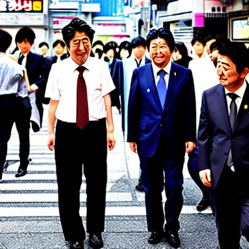 Prompt: shinzo abe in akihabara