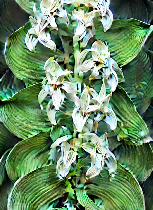 Image similar to perfectly detailed hosta plants and flowers!! blessed by nature with ever - increasing physical mental perfection, symmetrical! intricate, sensual features, highly detailed, biblical divine holy perfection!! digital painting, artstation, concept art, smooth, sharp focus, illustration, art by artgerm and greg rutkowski and alphonse mucha