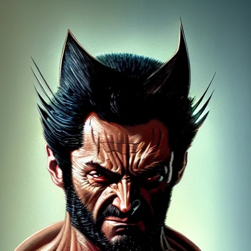 Image similar to very detailed masterpiece painting of wolverine from x - men : the animated series ( 1 9 9 2 ), portrait, artstation, concept art by greg rutkowski