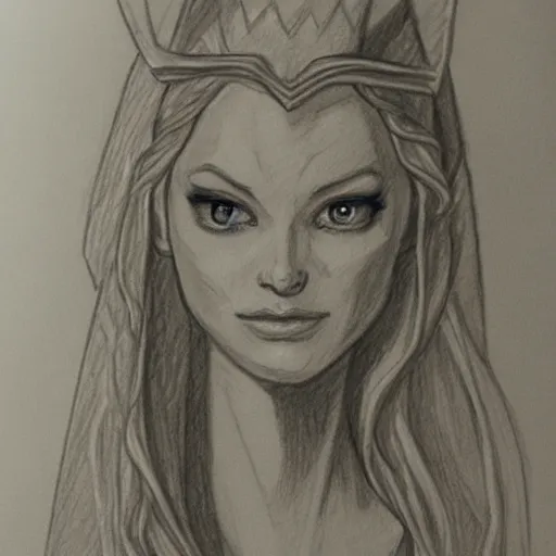 Image similar to pencil sketch of galadriel