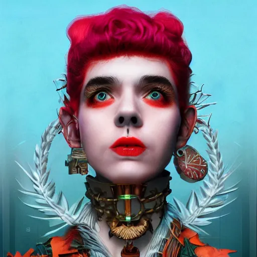 Image similar to miss anthropocene album cover by grimes, trending on artstation, award winning, cgsociety contest winner, 4 k quality, photorealistic