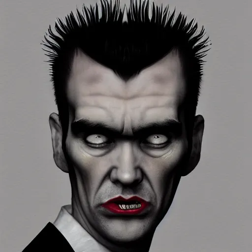 Image similar to portrait of a slim of morrissey from the smiths as a zombie with a quiff, 7 days to die zombie, fine art, award winning, intricate, elegant, sharp focus, cinematic lighting, digital painting, 8 k concept art, art by z. w. gu, art by brom, art by michael hussar, 8 k