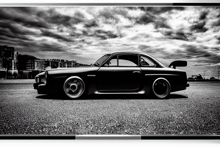 Image similar to stylized poster of a single 1945 GTR R34, (Sony a7R IV, symmetric balance, polarizing filter, Photolab, Lightroom, 4K, Dolby Vision, Photography Award)