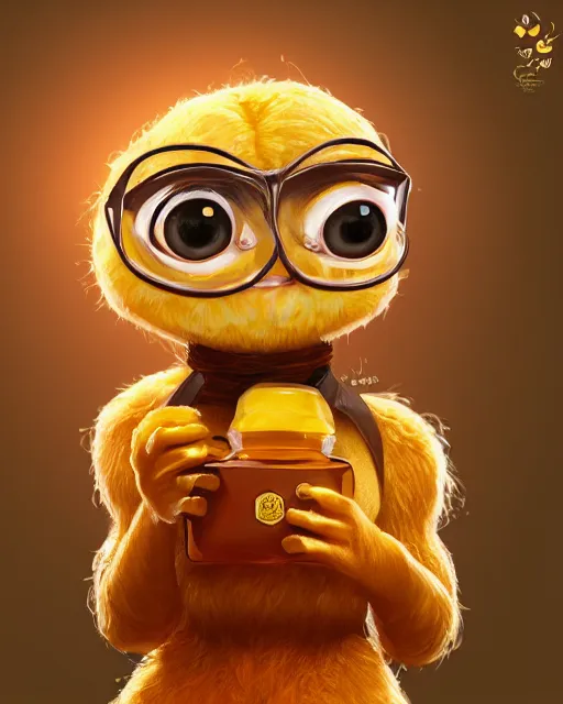 Image similar to beautiful pepe as honey, made of honey, wearing honey - themed miniskirt, award winning creature portrait photography, extremely detailed, artstation, 8 k, sensual lighting, incredible art, wlop, artgerm, backlit, rim lighting, hi - fructose