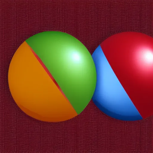 Prompt: chrome spheres on a red cube, opengl