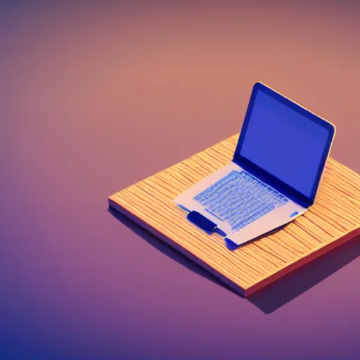 Prompt: a 3 d object of the wooden desk, isometric game, mobile game, centralised, mohamed chahin, blender cycles render, solid colours material, no background and shadows