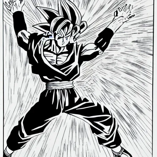 Image similar to goku drawn by steve ditko