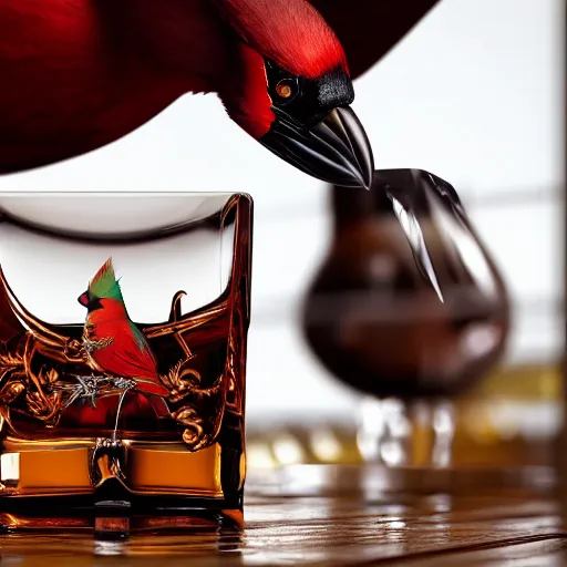 Prompt: a photorealistic image of Cardinal drinking Armagnac from a decanter at polo lounge Trending on Artstation, featured on Behance, well-rendered, Unreal Engine, 4K HD