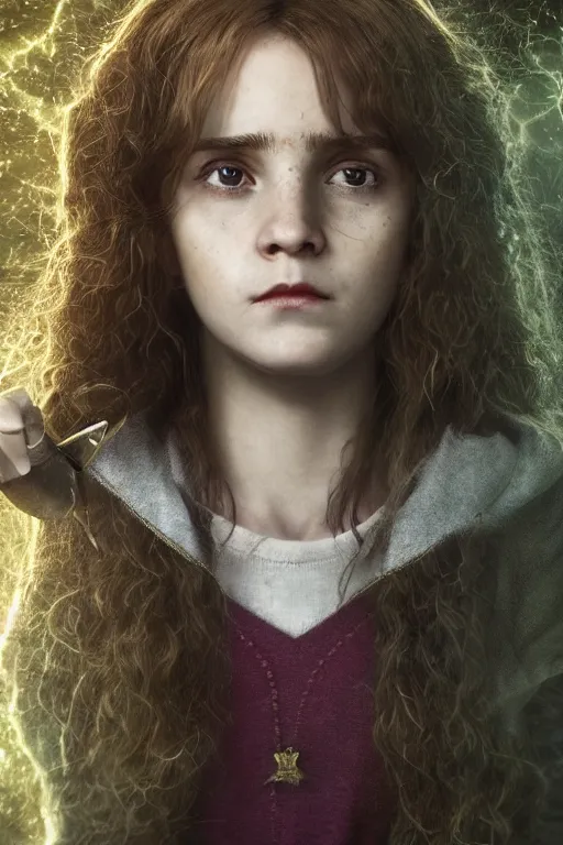 emma watson as hermione granger, standing in front of, Stable Diffusion
