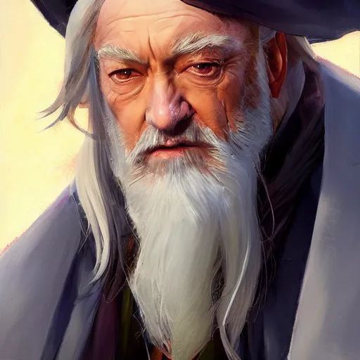 Image similar to greg manchess portrait painting of partially armored albus dumbledore as overwatch character, medium shot, asymmetrical, profile picture, organic painting, sunny day, matte painting, bold shapes, hard edges, street art, trending on artstation, by huang guangjian and gil elvgren and sachin teng