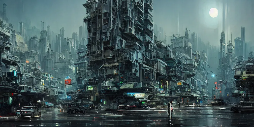 Image similar to movie still futuristic oriental robotic rio de janeiro jerusalem hong kong city, long shot cinematic epic lighting concept art wide shot digital art trending on artstation 8 k extremely detailed cinematic realistic evening time, contrast dusk vegetation water futuristic suburbs by dan hillier dnaiel merriam greg rutkowski martin ansin john blanche alejandro burdisio, photographed by victor enrich