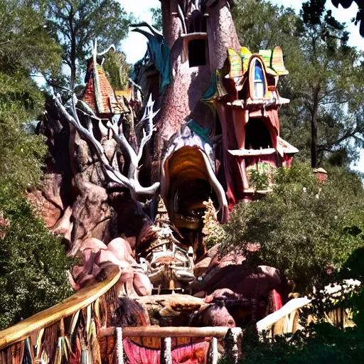 Prompt: splash mountain fused with haunted mansion